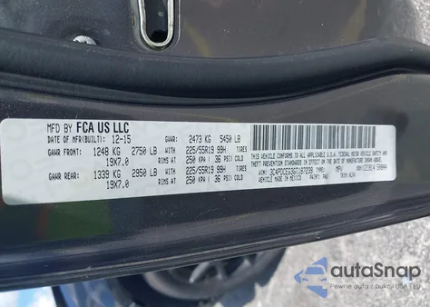 2016 Dodge Journey R/T из США, поврежденный, VIN 3C4PDCEG3GT187239